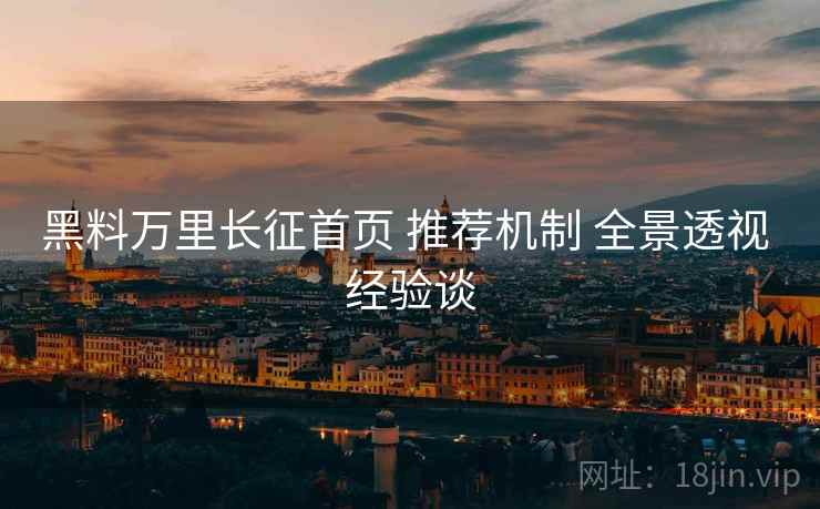 黑料万里长征首页 推荐机制 全景透视 经验谈