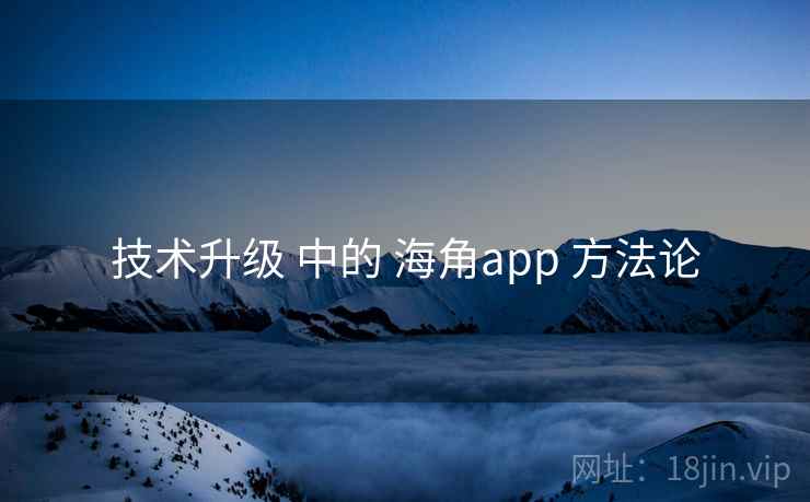 技术升级 中的 海角app 方法论
