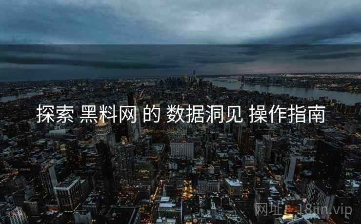 探索 黑料网 的 数据洞见 操作指南