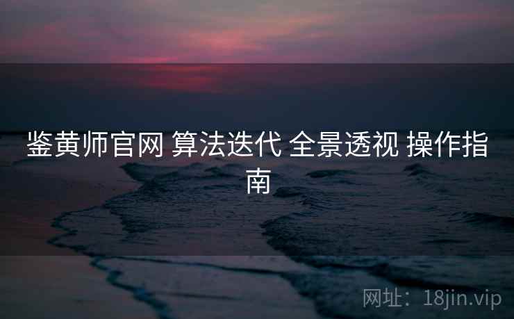 鉴黄师官网 算法迭代 全景透视 操作指南